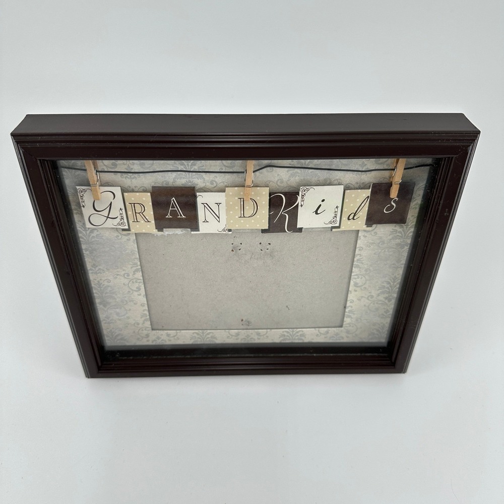 New View Grandkids Shadow Box Picture Frame Espresso Brown 5x3 Photo